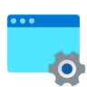 Animated code editor icon representing web development